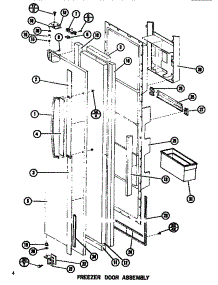 Freezer Door parts for Amana Side-By-Side Refrigerator SR22F1-P7700001W from AppliancePartsPros.com