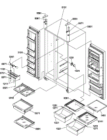 Refrigerator / Freezer Shelves, Lights, And Hinges parts for Amana Side-By-Side Refrigerator SR25TE-P1194002WE from AppliancePartsPros.com