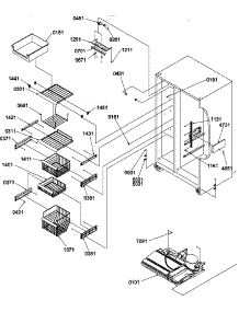 Freezer Shelves And Light parts for Amana Side-By-Side Refrigerator SR25TE-P1194002WE from AppliancePartsPros.com
