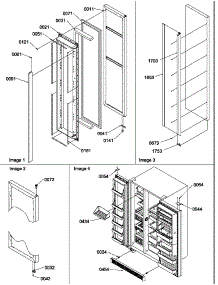 Freezer Door And Toe Grille parts for Amana Side-By-Side Refrigerator SR520SW-P1183002WW from AppliancePartsPros.com