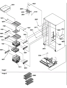 Freezer Shelves, Light And Accessories parts for Amana Side-By-Side Refrigerator SR520TW-P1312901W from AppliancePartsPros.com