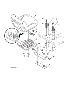Seat Assembly parts for Husqvarna Front-Engine Lawn Tractor SRD17530-280022 from AppliancePartsPros.com
