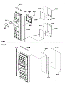 Refrigerator / Freezer Door Trim And Panels parts for Amana Side-By-Side Refrigerator SRD20TPE-P1190811WE from AppliancePartsPros.com