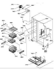 Freezer Shelves And Light parts for Amana Side-By-Side Refrigerator SRD20TPE-P1190811WE from AppliancePartsPros.com