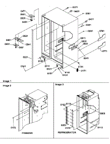 Cabinet Parts parts for Amana Side-By-Side Refrigerator SRD20TPE-P1190811WE from AppliancePartsPros.com