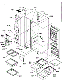 Refrigerator / Freezer Shelves, Lights, And Hinges parts for Amana Side-By-Side Refrigerator SRD22S5L-P1190304WL from AppliancePartsPros.com