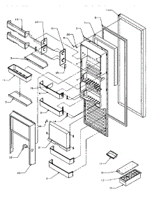 Refrigerator Door parts for Amana Side-By-Side Refrigerator SRD22S5W-P1190301WW from AppliancePartsPros.com