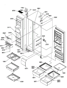 Refrigerator / Freezer Shelves, Light, And Hinges parts for Amana Side-By-Side Refrigerator SRD22VPW-P1190320WW from AppliancePartsPros.com
