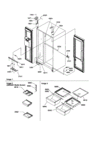Lights / Hinges / Shelving parts for Amana Side-By-Side Refrigerator SRD23VL-P1315306WL from AppliancePartsPros.com