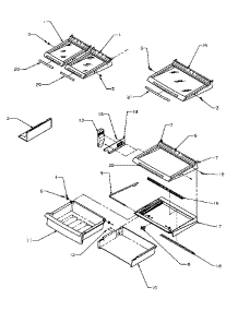 Shelving & Drawers (Refrigerator) parts for Amana Side-By-Side Refrigerator SRD25S5L-P1190302WL from AppliancePartsPros.com