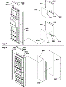 Refrigerator / Freezer Door Trim And Panels parts for Amana Side-By-Side Refrigerator SRD25VPE-P1190318WE from AppliancePartsPros.com