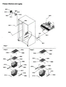 Freezer Shelves And Lights parts for Amana Side-By-Side Refrigerator SRD26VW-P1315201WW from AppliancePartsPros.com