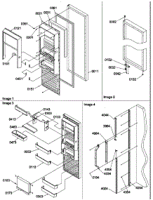Refrigerator Door parts for Amana Side-By-Side Refrigerator SRD27S2L-P1190321WL from AppliancePartsPros.com