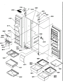 Refrigerator / Freezer Shelves, Lights, And Hinges parts for Amana Side-By-Side Refrigerator SRD27S4W-P1190306WW from AppliancePartsPros.com