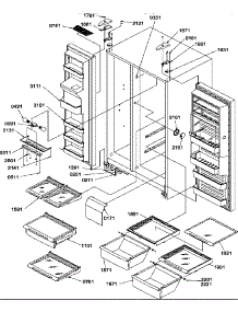 Refrigerator / Freezer Shelves, Lights, And Hinges parts for Amana Side-By-Side Refrigerator SRD27TPE-P1190312WE from AppliancePartsPros.com