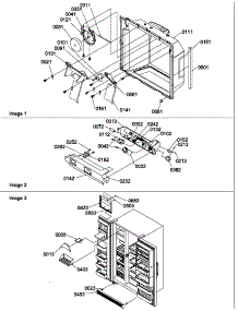 Ice & Water Cavity, Electronic Bracket, & Toe Grille parts for Amana Side-By-Side Refrigerator SRD325S5E-P1199402WE from AppliancePartsPros.com