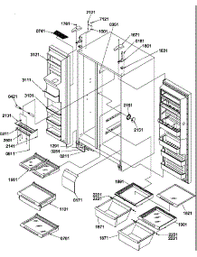 Refrigerator / Freezer Shelves, Lights, And Hinges parts for Amana Side-By-Side Refrigerator SRD325S5E-P1199402WE from AppliancePartsPros.com