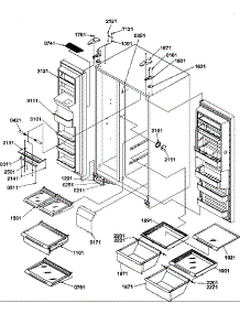 Refrigerator / Freezer Shelves, Lights, And Hinges parts for Amana Side-By-Side Refrigerator SRD325S5E-P1307202WE from AppliancePartsPros.com