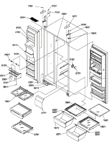 Refrigerator / Freezer Shelves, Lights, And Hinges parts for Amana Side-By-Side Refrigerator SRD325S5L-P1307203WL from AppliancePartsPros.com