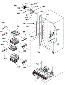 Freezer Shelves And Light parts for Amana Side-By-Side Refrigerator SRD325S5L-P1313501WL from AppliancePartsPros.com