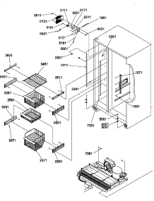 Freezer Shelves And Light parts for Amana Side-By-Side Refrigerator SRD327S3W-P1307105WW from AppliancePartsPros.com