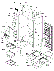 Refrigerator / Freezer Shelves, Lights, And Hinges parts for Amana Side-By-Side Refrigerator SRD327S3W-P1312502WW from AppliancePartsPros.com