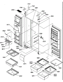 Refrigerator / Freezer Shelves, Lights, And Hinges parts for Amana Side-By-Side Refrigerator SRD520SE-P1186302WE from AppliancePartsPros.com