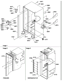 Cabinet Parts parts for Amana Side-By-Side Refrigerator SRD520SE-P1186302WE from AppliancePartsPros.com