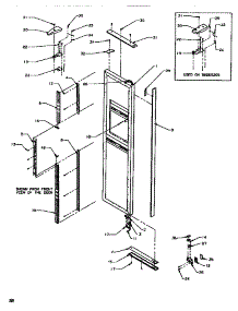 Door / Hinge / Trim Freezer parts for Amana Side-By-Side Refrigerator SRD520SL-P1186301WL from AppliancePartsPros.com