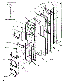 Freezer Door parts for Amana Side-By-Side Refrigerator SRD520SL-P1186301WL from AppliancePartsPros.com