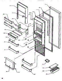 Refrigerator Door parts for Amana Side-By-Side Refrigerator SRD520SL-P1186301WL from AppliancePartsPros.com