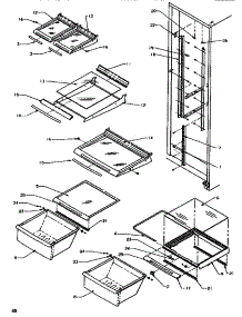 Shelving & Drawers (Ref) parts for Amana Side-By-Side Refrigerator SRD520SL-P1186301WL from AppliancePartsPros.com