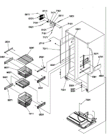Freezer Shelves And Light parts for Amana Side-By-Side Refrigerator SRD520TW-P1308801WW from AppliancePartsPros.com