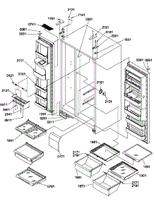 Refrigerator / Freezer Shelves, Lights,And Hinges parts for Amana Side-By-Side Refrigerator SRD520TW-P1313101WW from AppliancePartsPros.com