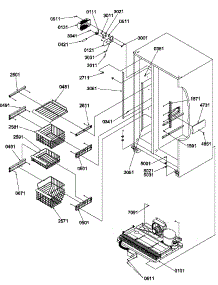 Freezer Shelves And Lights parts for Amana Side-By-Side Refrigerator SRD522SW-P1184707WW from AppliancePartsPros.com
