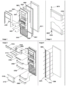 Refrigerator Door parts for Amana Side-By-Side Refrigerator SRD522TE-P1313301WE from AppliancePartsPros.com