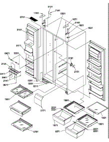 Refrigerator / Freezer Shelves, Lights, And Hinges parts for Amana Side-By-Side Refrigerator SRD522TE-P1313301WE from AppliancePartsPros.com