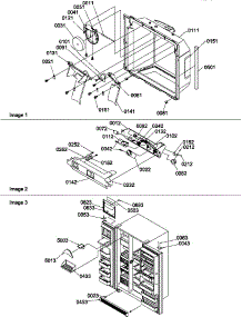 Ice & Water Cavity, Elect Bracket Assy & Toe Grille parts for Amana Side-By-Side Refrigerator SRD522TW-P1309903WW from AppliancePartsPros.com