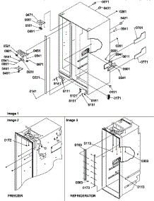Cabinet Parts parts for Amana Side-By-Side Refrigerator SRD522TW-P1309903WW from AppliancePartsPros.com