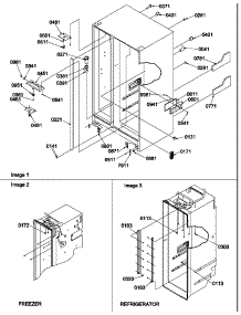Cabinet Parts parts for Amana Side-By-Side Refrigerator SRD522VE-P1320301WE from AppliancePartsPros.com