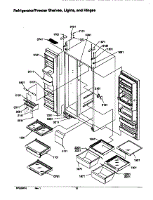 Refrigerator / Freezer Shelves, Lights, And Hinges parts for Amana Side-By-Side Refrigerator SRD526SL-P1184802WL from AppliancePartsPros.com