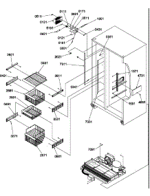 Freezer Shelves And Lights parts for Amana Side-By-Side Refrigerator SRD526TW-P1313401WW from AppliancePartsPros.com