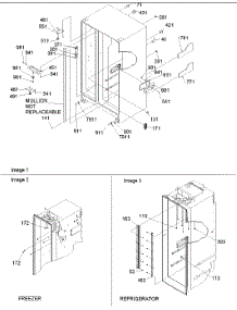 Cabinet Parts parts for Amana Side-By-Side Refrigerator SRD528VE-P1320402WE from AppliancePartsPros.com