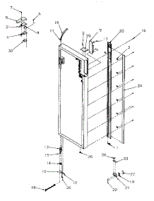Door Hinge And Trim (Ref) parts for Amana Side-By-Side Refrigerator SRDE27S3E-P1190601WE from AppliancePartsPros.com