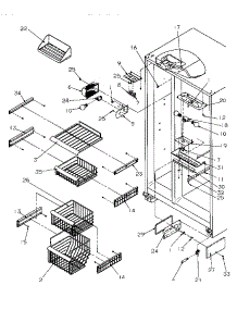 Freezer Shelving & Ref Light parts for Amana Side-By-Side Refrigerator SRDE27S3E-P1190601WE from AppliancePartsPros.com