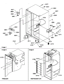 Cabinet Parts parts for Amana Side-By-Side Refrigerator SRDE27TPE-P1190603WE from AppliancePartsPros.com