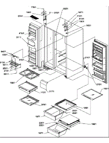Refrigerator / Freezer Shelves, Lights, And Hinges parts for Amana Side-By-Side Refrigerator SRDE27TPW-P1190603WW from AppliancePartsPros.com