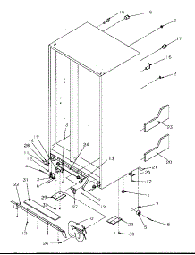 Drain And Rollers parts for Amana Side-By-Side Refrigerator SRDE327S3L-P1184903W from AppliancePartsPros.com