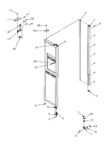 Freezer Door parts for Amana Side-By-Side Refrigerator SRDE327S3W-P1184903W from AppliancePartsPros.com