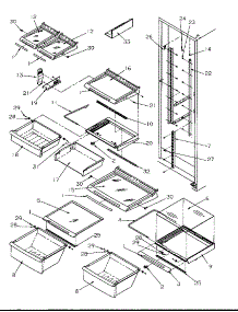Refrigerator Shelving And Drawers parts for Amana Side-By-Side Refrigerator SRDE327S3W-P1184903W from AppliancePartsPros.com